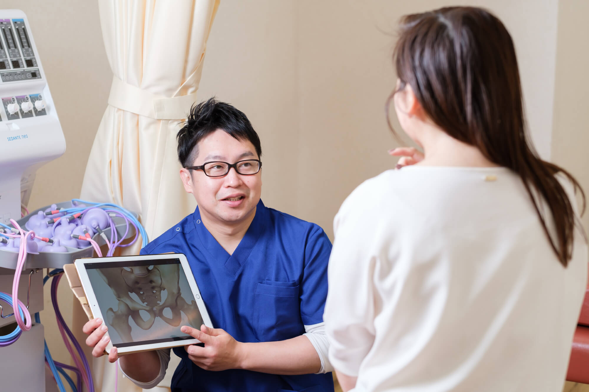 写真：カウンセリングから基づいた正確な検査と治療技術力